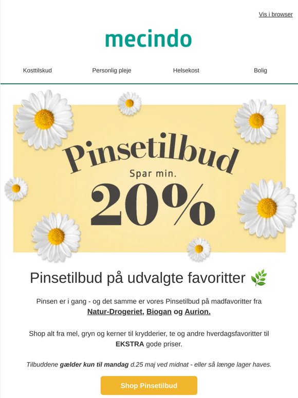 Pinsetilbud er startet 🌿 Spar min. 20% på madfavoritter