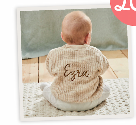 Personalised Oatmeal Knitted Cardigan