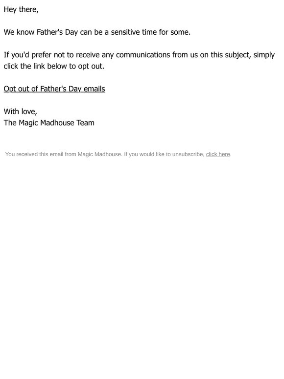 Want to opt out of Father's Day emails?