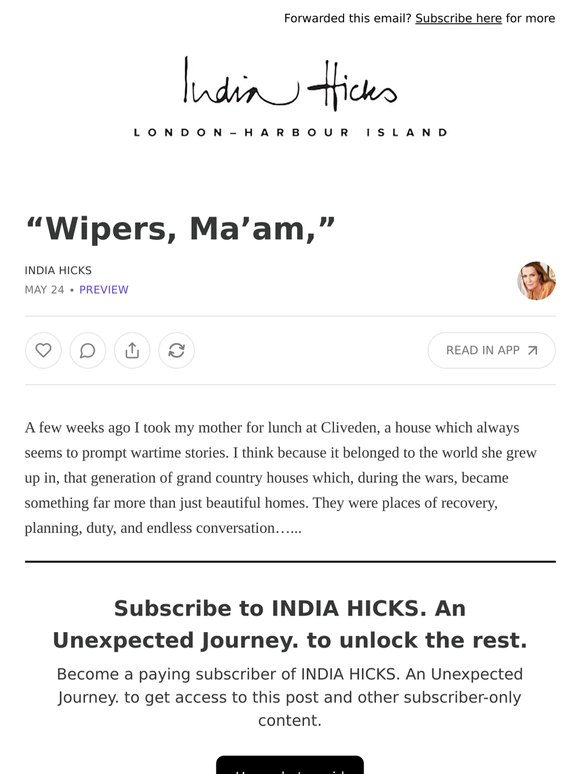 “Wipers, Ma’am,”