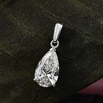 LUXURIANT 2 Ct. Lab Grown Diamond Pear-Cut Solitaire Pendant