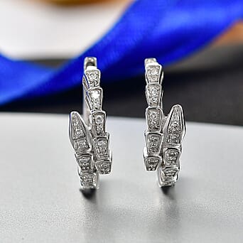 LUXURIANT Lab Grown Diamond Serpentine Hoop Earring