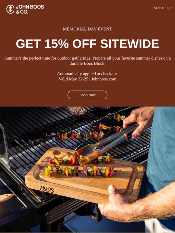 Get ready for summer with 15% off!