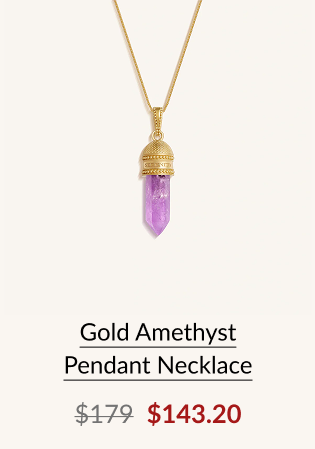 Gold Amethyst Pendant Necklace