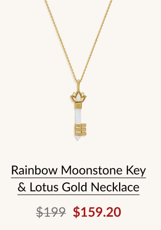 Key & Lotus Gold Necklace