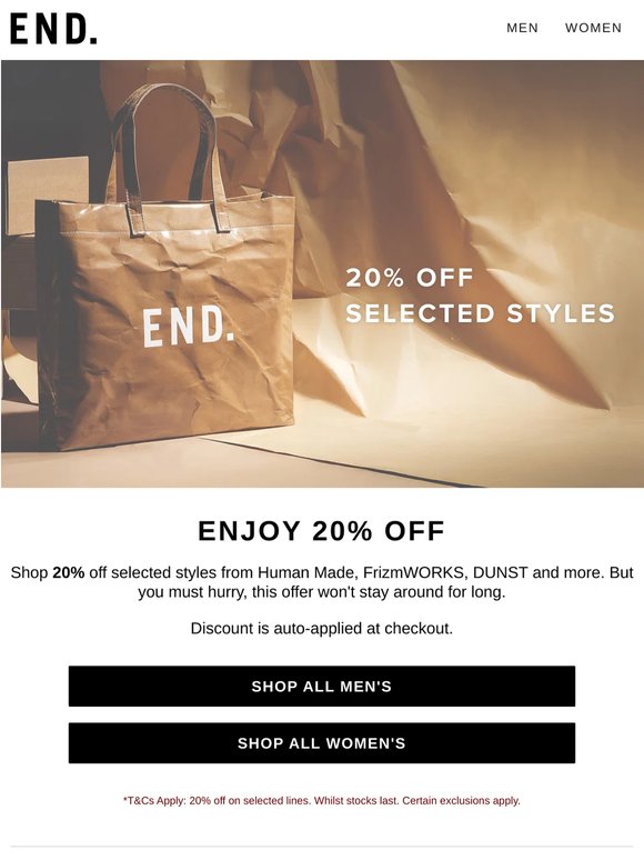 20% off summer continues!