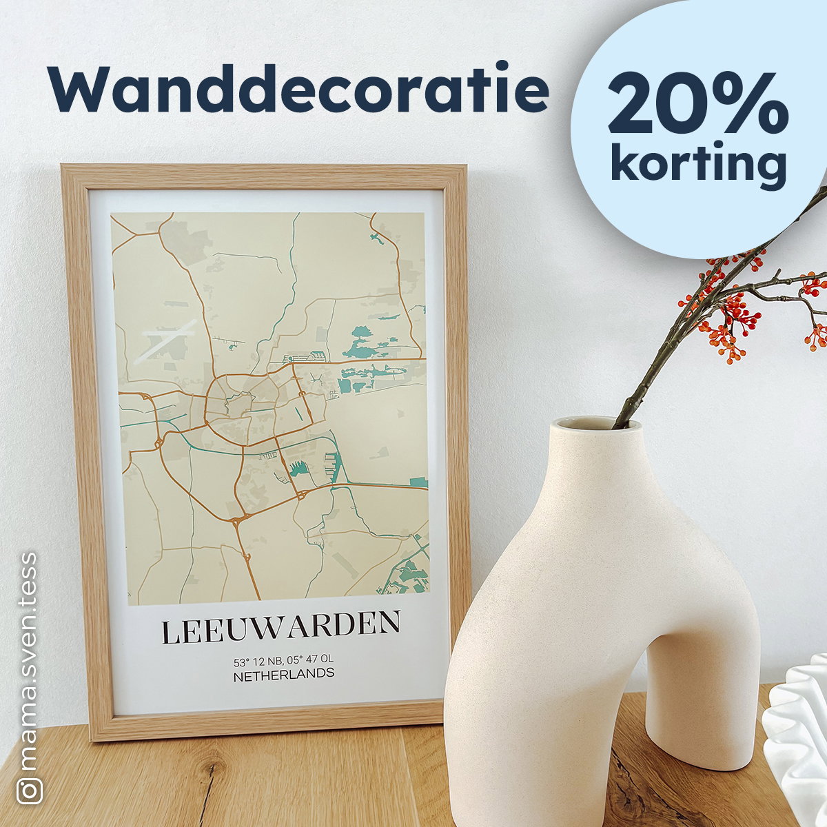 20% korting op wanddecoratie