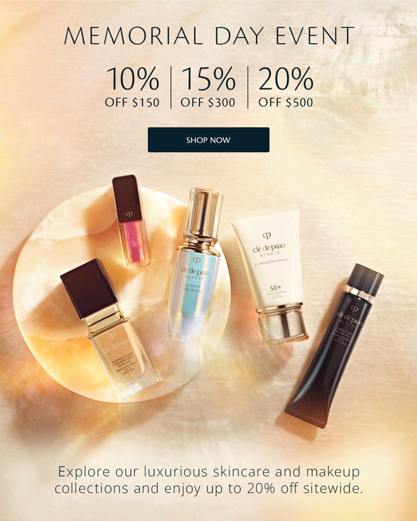 Explore our luxurious skincare and makeup collections and enjoy up to 20% off sitewide.
