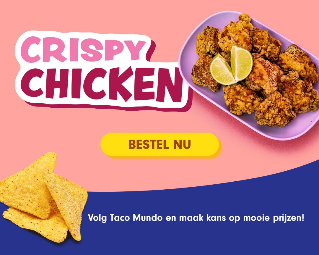 Crispy Chicken, lekkere kipstukjes met een krokant jasje en een limoentje