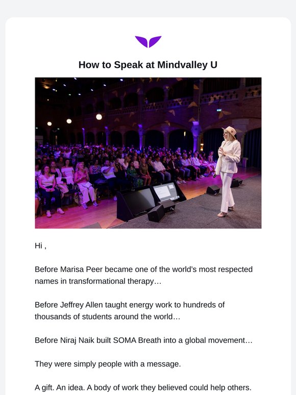 How to Speak at Mindvalley U