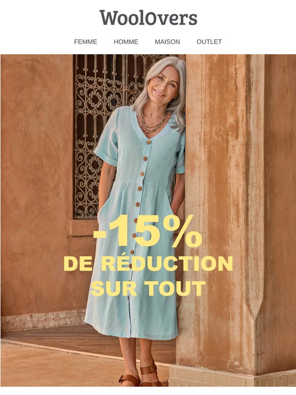 Offre valable jusqu'à demain | 15 % de réduction sur tout