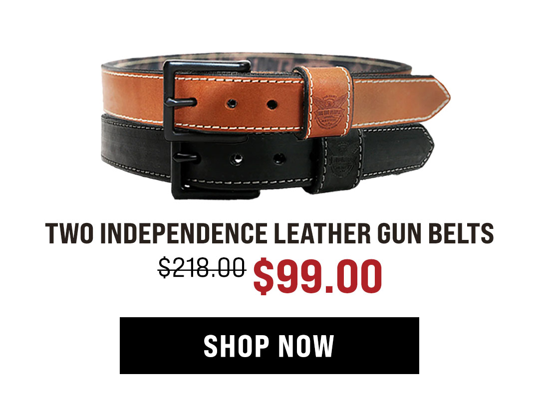 Get 2 Leather Gun Belts for $99