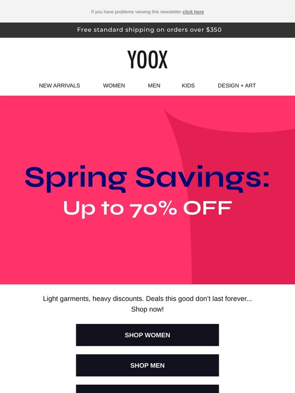 The ultimate spring sale: up to 70% OFF >