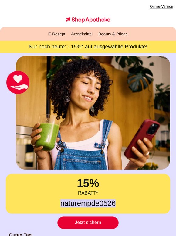 ⏰ Letzte Chance: Ihr 15%-Vorteil auf Nahrungsergänzungen