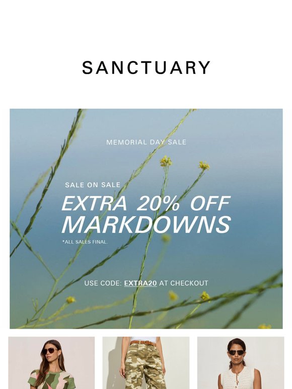 Extra 20% Off Sale Continues