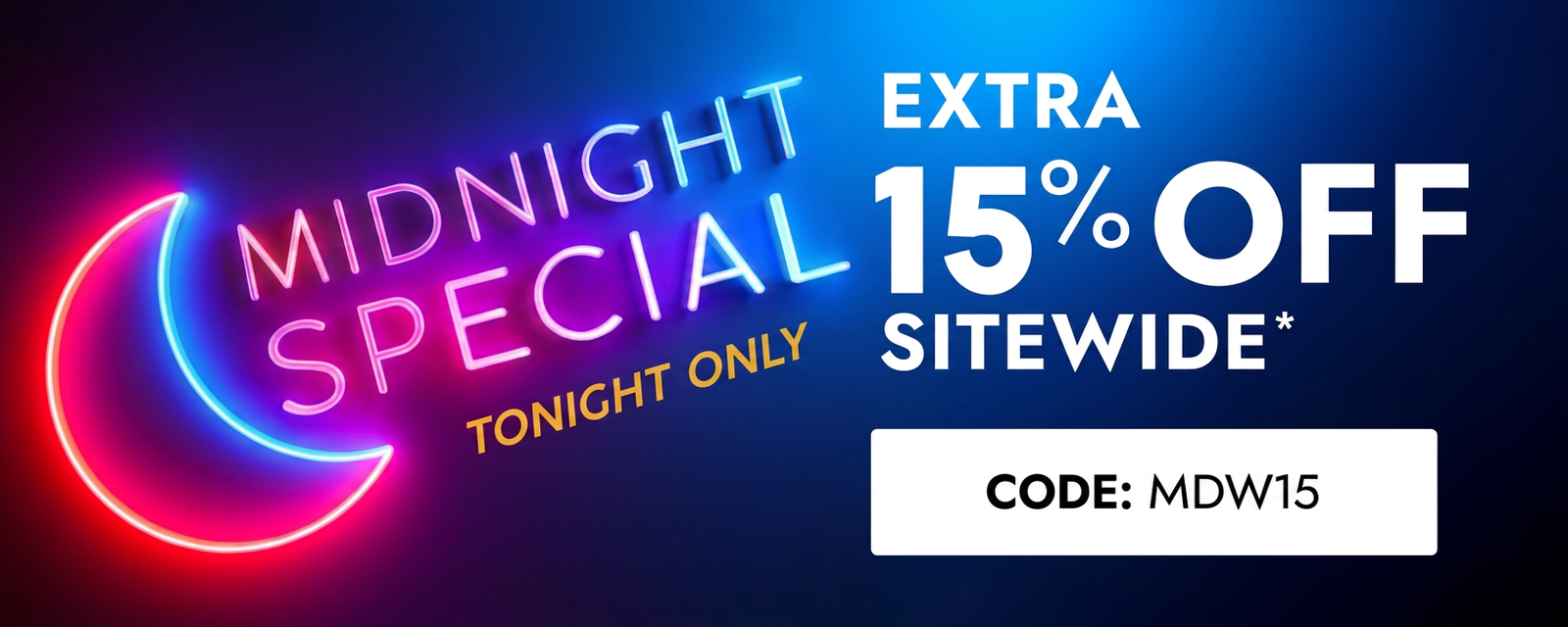Midnight Special: Extra 15% off sitewide with code MDW15.