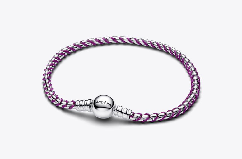 Purple Cord Box Chain Bracelet