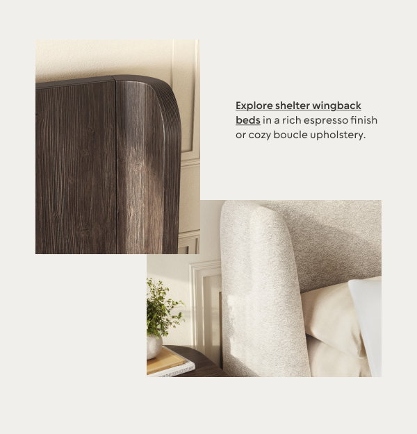 Explore shelter wingback beds