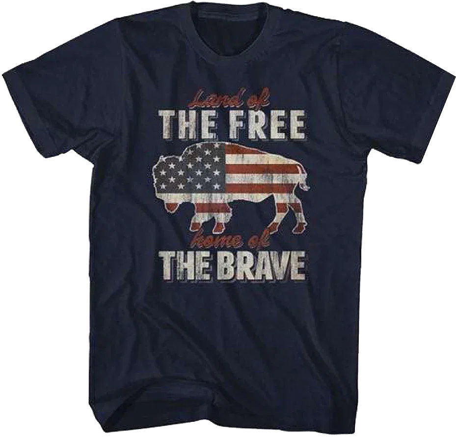 Buffalo Land Of The Free Home Of The Brave T-Shirt
