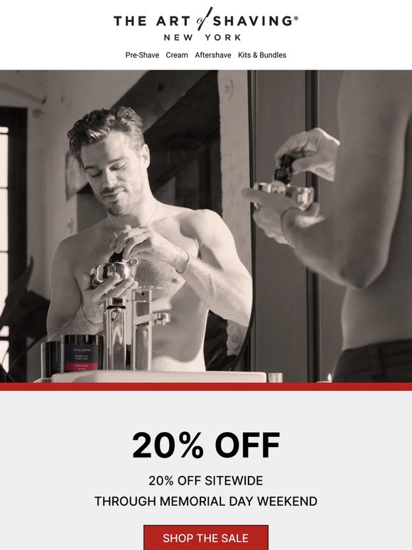 Don't Miss 20% for Memorial Day!
