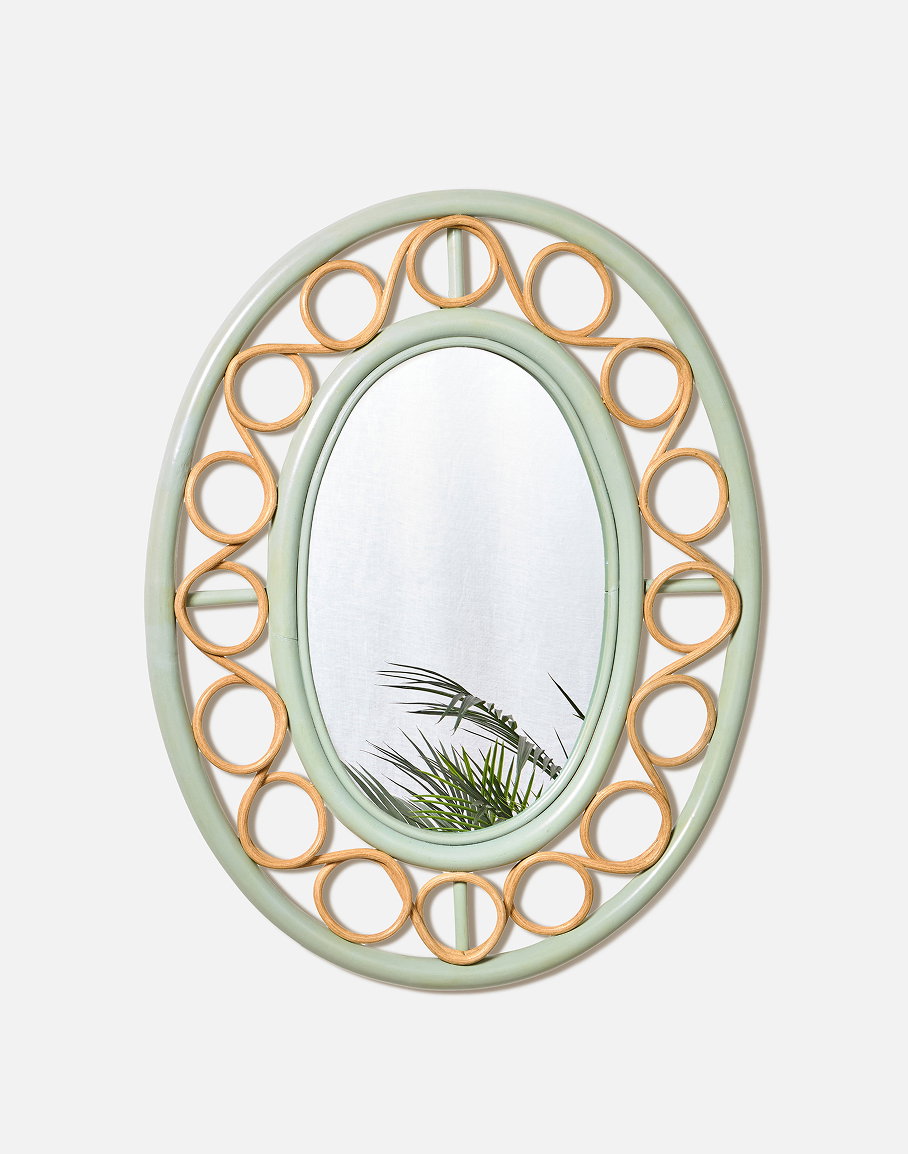 Vero Green Oval Loop Wall Mirror