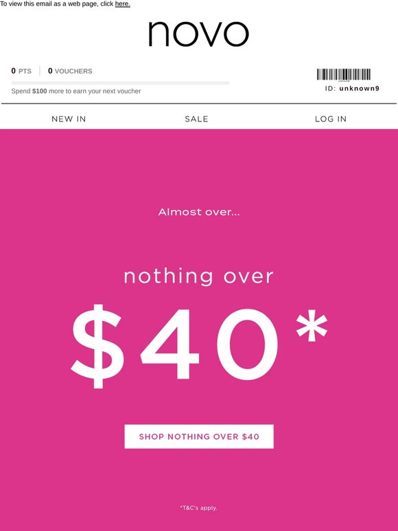 FINAL DAYS: shop nothing over $40