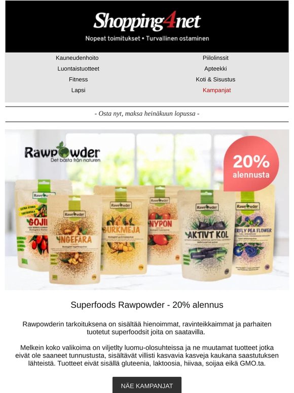 Superfoods Rawpowder - 20% alennus