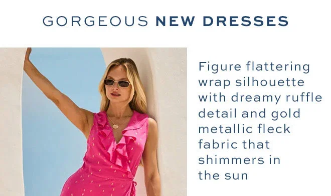 Pink & Gold Metallic Fleck Print Wrap Dress