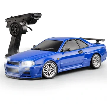 LDRC 1899/A99 RTR 1/18 2.4G RWD RC Car Drift GTR R34 Optional Gyro LED Light On-Road Full Proportional Alloy Body Shell Racing Vehicles Models Toys