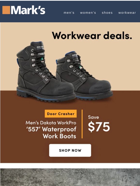 Save $75 on Dakota WorkPro '557' waterproof work boots 💧