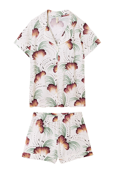 Jersey Short Pyjama Set Tigerlily Cream