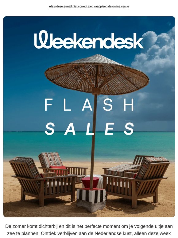 FLASH SALES uitjes aan zee