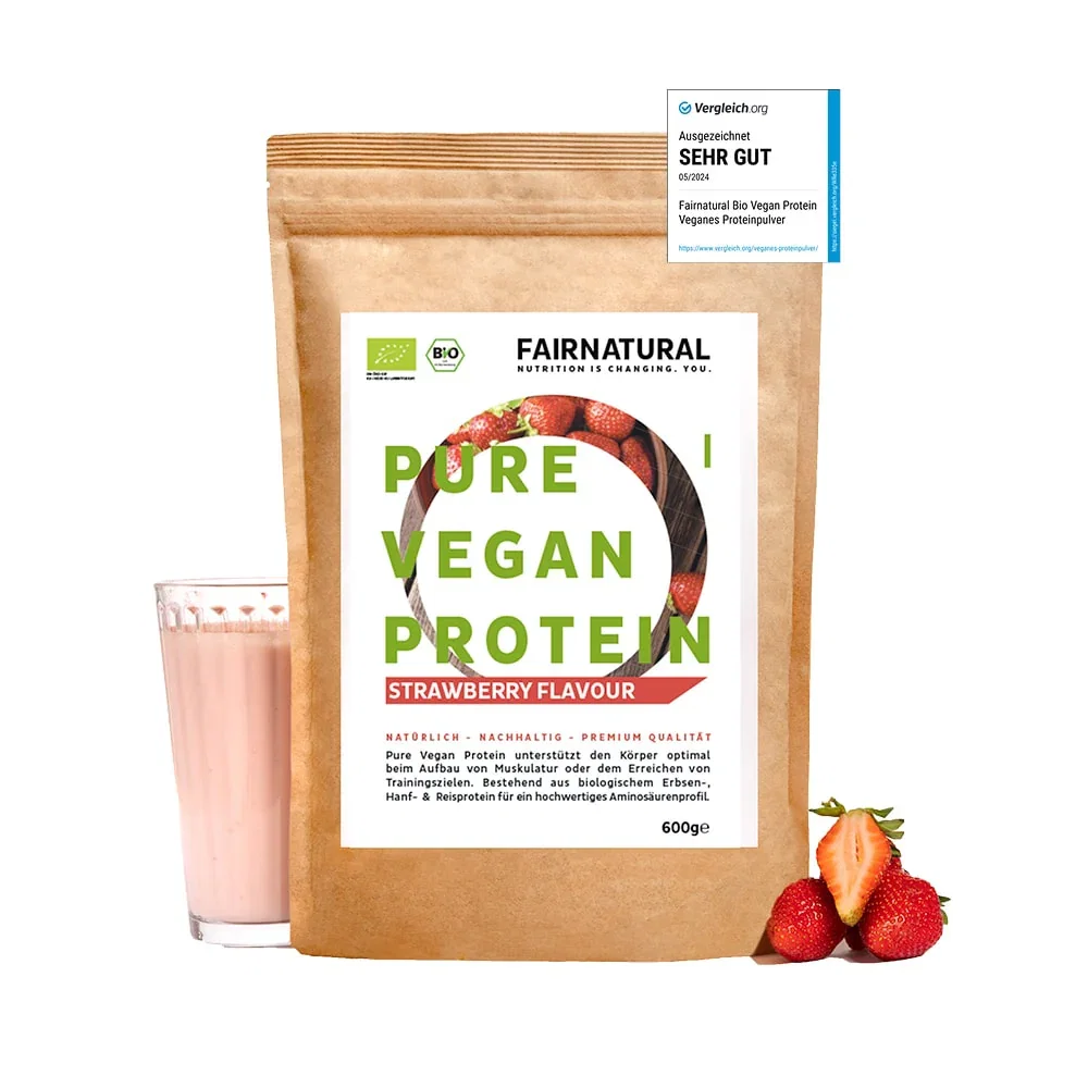 Image of Bio Veganes Proteinpulver Erdbeere ohne Soja
