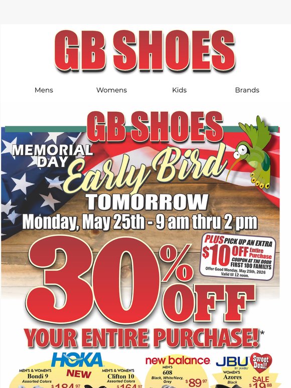 🐦Memorial Day Savings are coming up!!  Tomorrow celebrate with 30% Off! + $10 Off  🐦