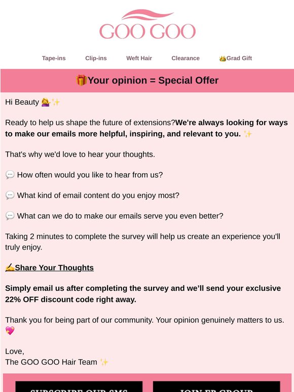 Help Us Create Emails You'll Actually Love To Receive💌