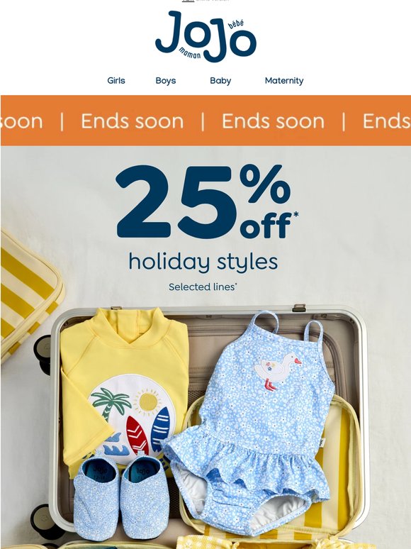 25% OFF: Suitcase-ready styles