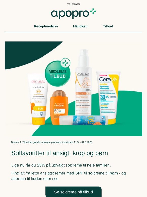 Solfavoritter med 25% – og tilbud der slutter i aften ☀️
