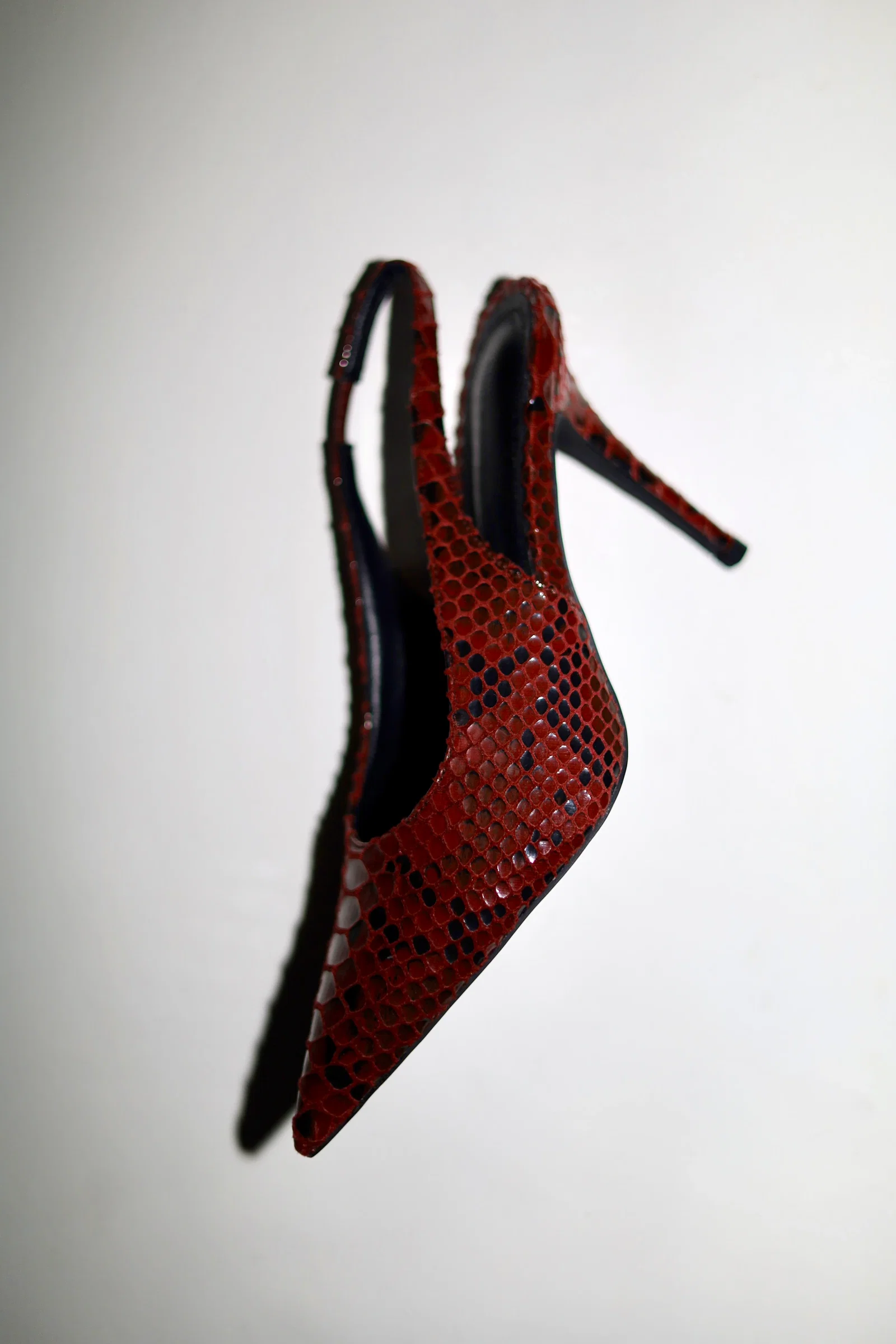Image of Alexandra Wine Snake Slingback 110 mm