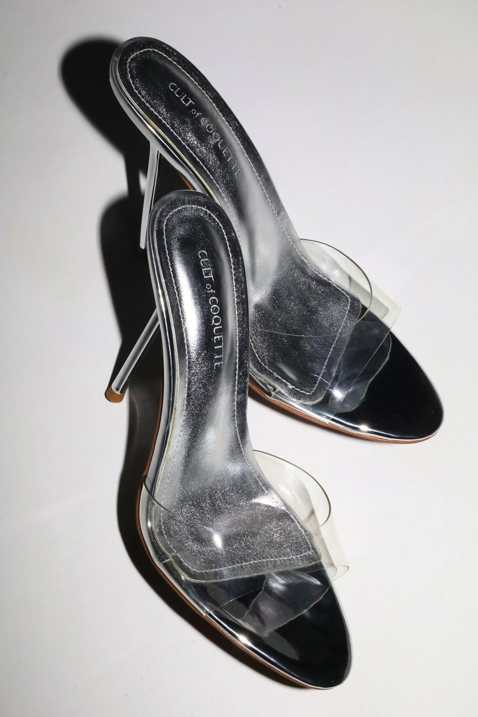 Image of Pia Clear Silver Mules 120 mm