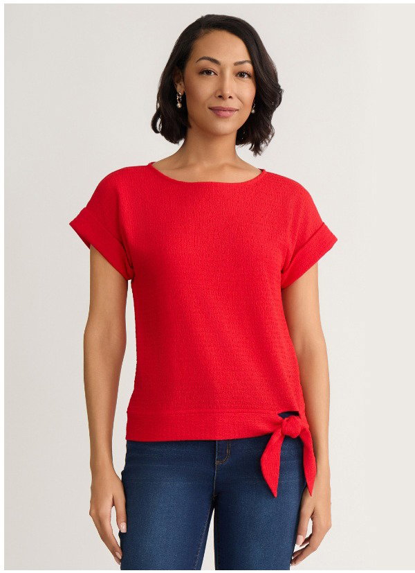 Tie-Waist Top, Seabreeze Crinkle