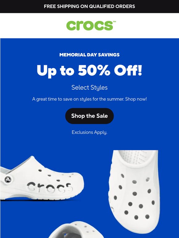 Memorial Day weekend with Up to 50% off? Say less!