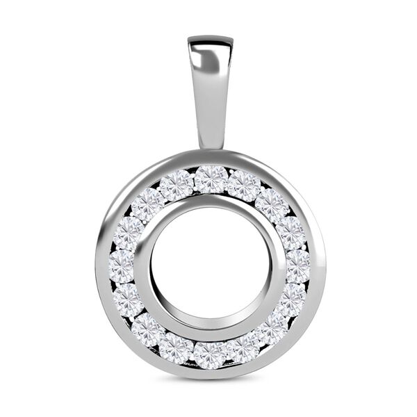 Image of Moissanit Anhänger 925 Silber platiniert ca. 0 48 ct.