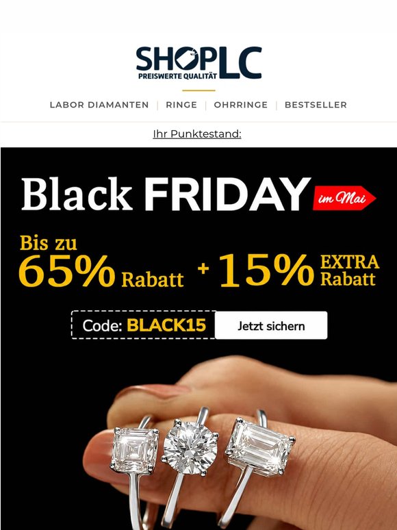 Liebe Kundin, Heute ist Ihr Glückstag – bis zu 65% auf Schmuck ✨