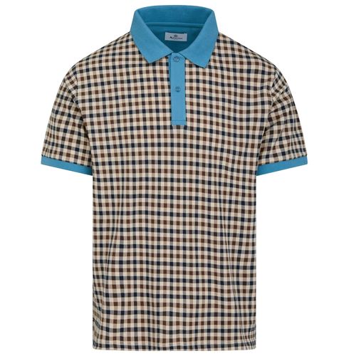 Aquascutum Club Check Polo Shirt - Avio