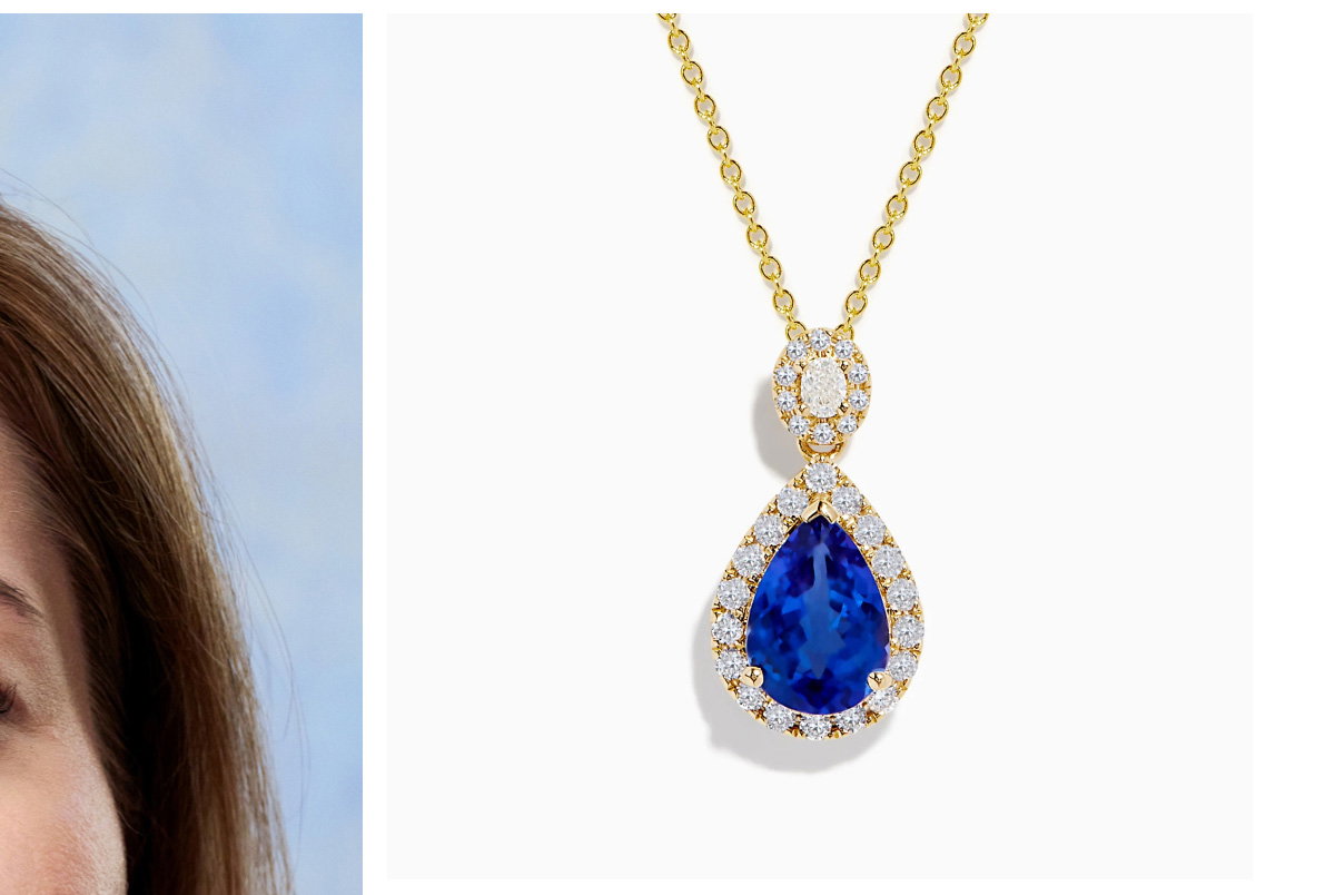 Nahla Siri 14K Yellow Gold Tanzanite and Diamond Pendant