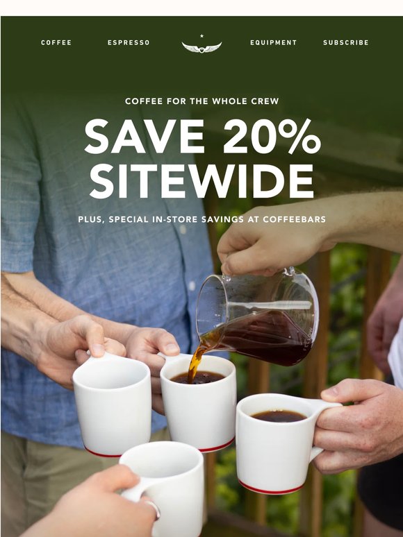 Summer Stock Up - 20% Off on Coffee, Gear, & More