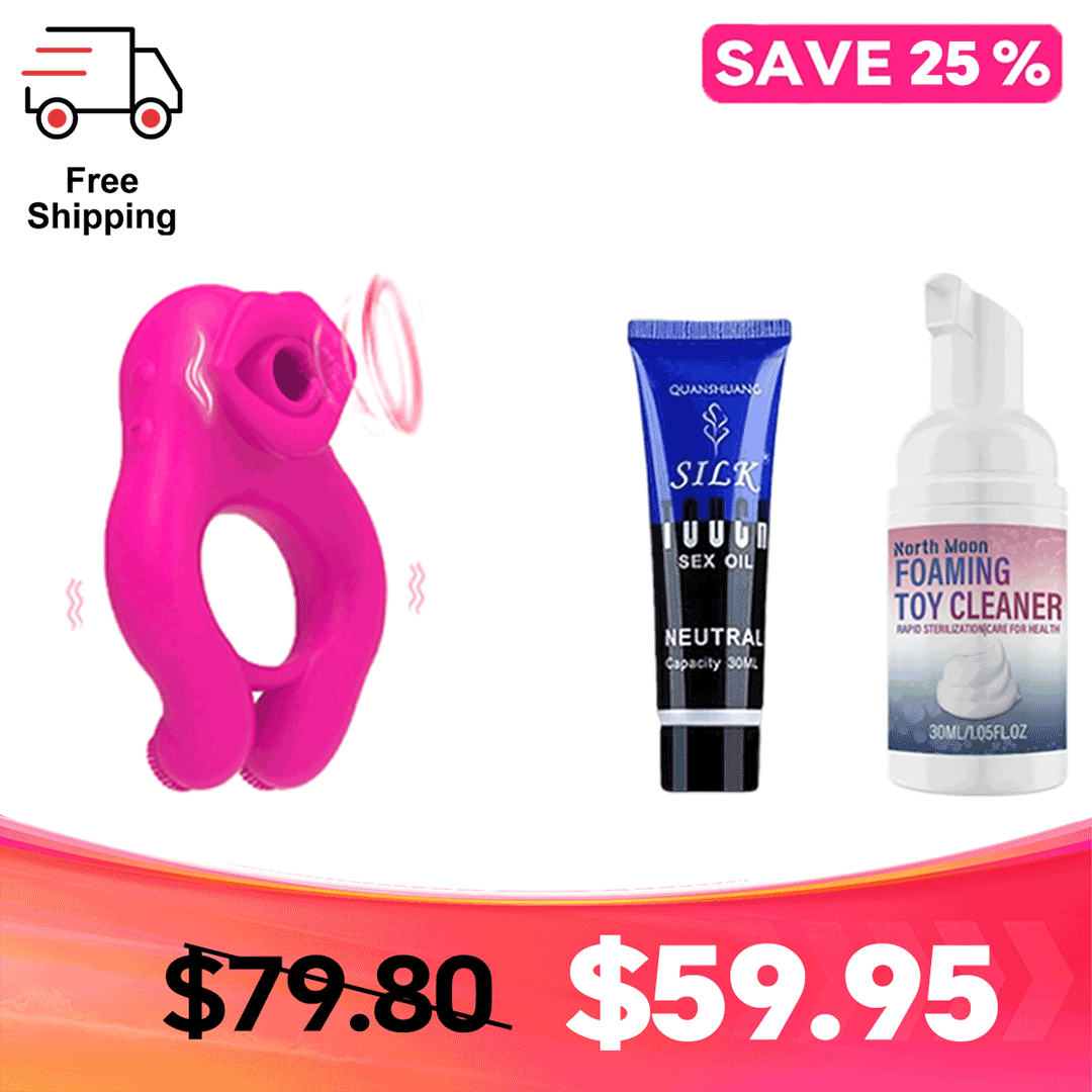 Loopra – Vibrating Ring for Couples with Precise External Suction - Prep & Clean Kit