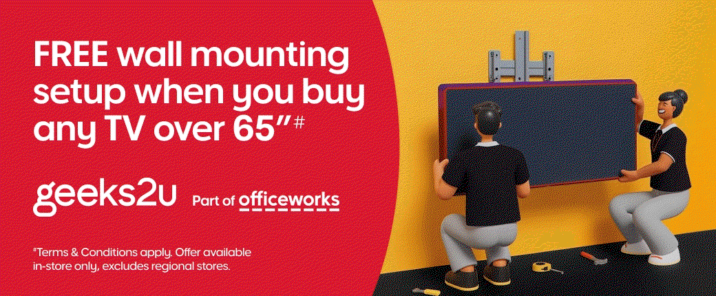 Free wall mounting setup when you buy any TV over 65"