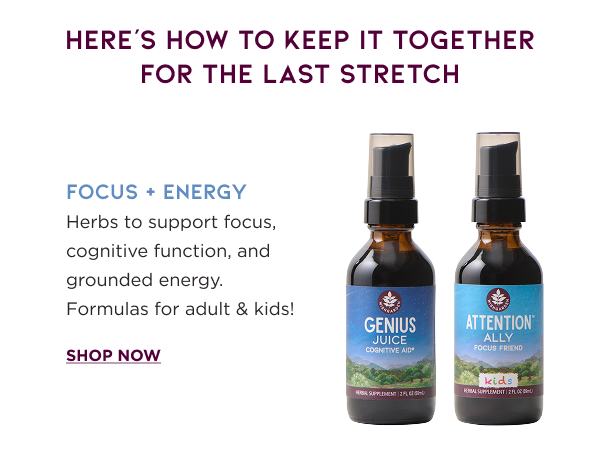 Herbs to support focus, cognitive function and energy