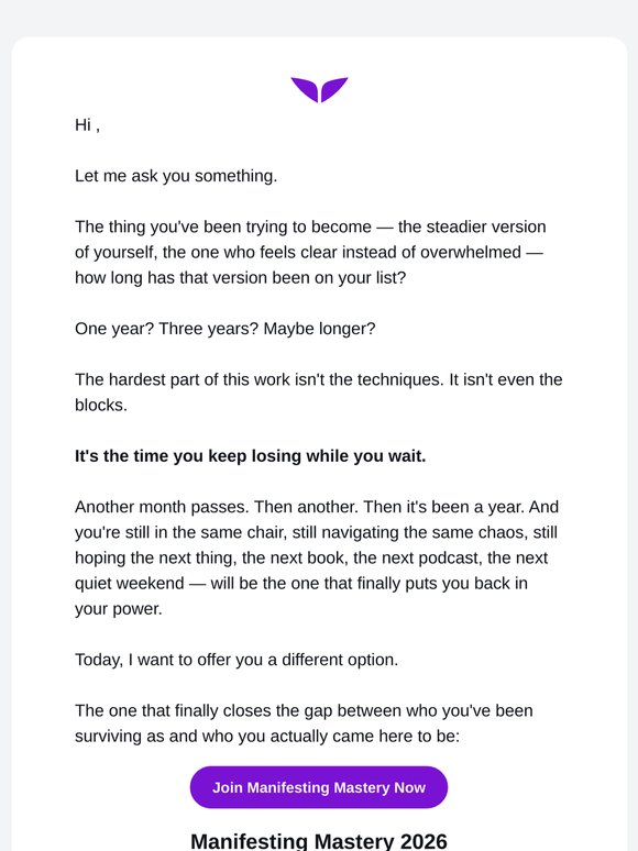 , how much longer are you willing to wait for your manifestations?